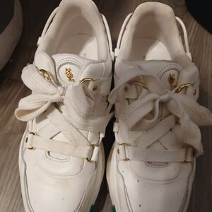 Kurt Geiger White and Gold Sneakers